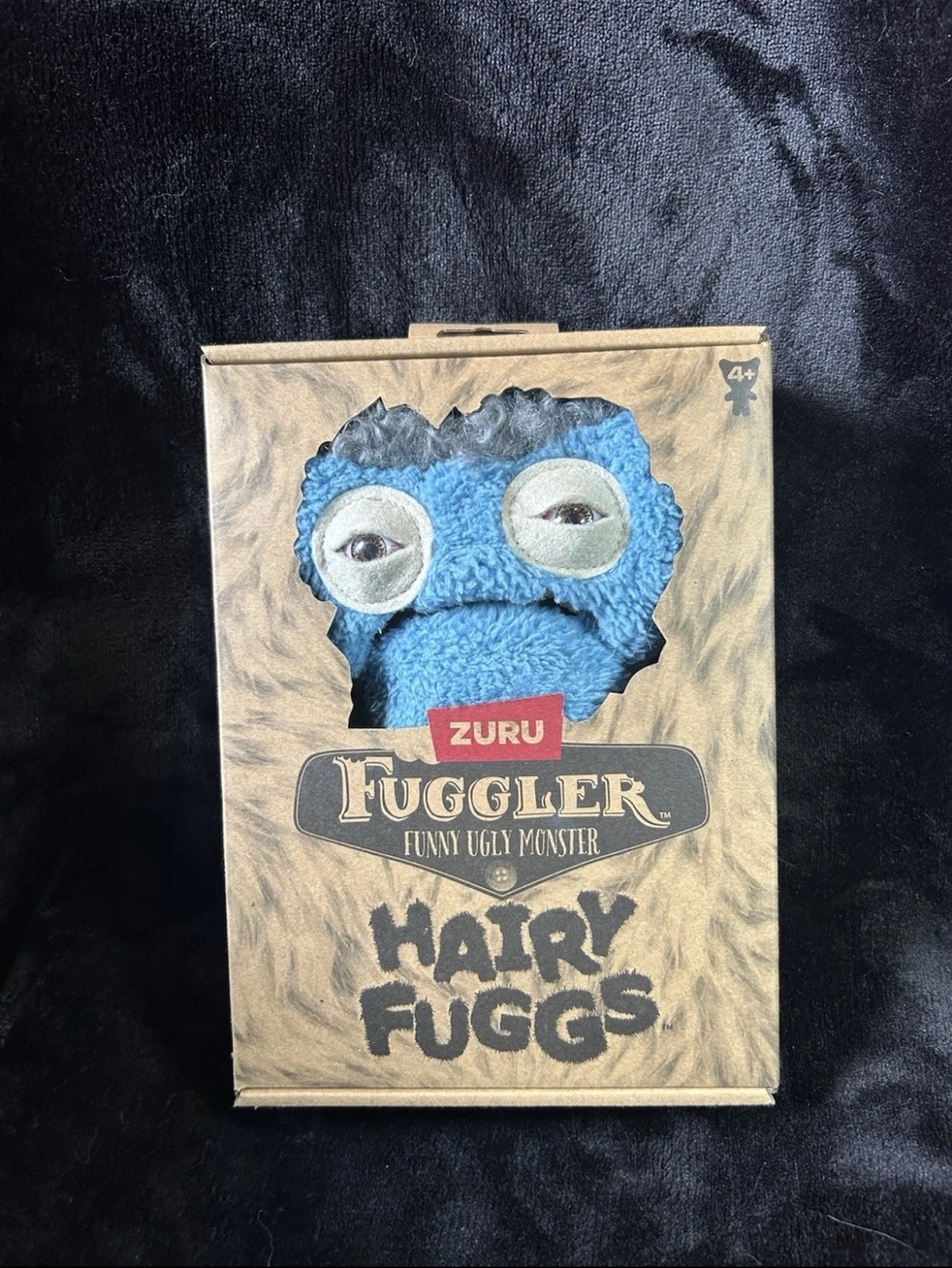 Plush Fuggler in Light Blue with Curly Gray Head